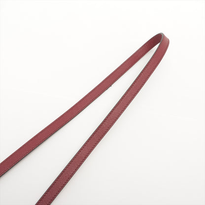 Double Saffiano Leather Tote Handbag Burgundy