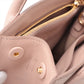 Monochrom Klein Saffiano Leder Rosa 2-Way Tasche