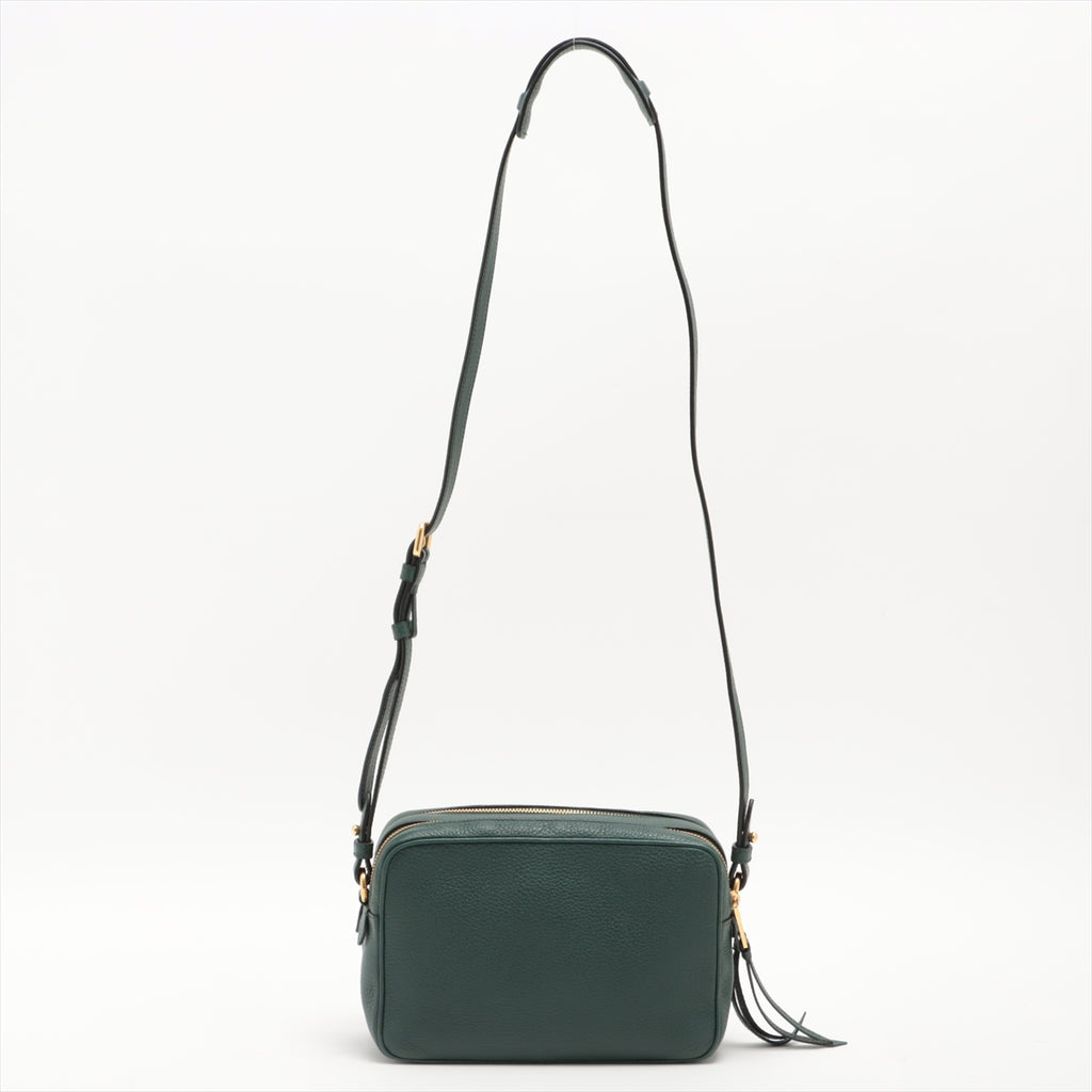 Kamera Schultertasche Daino Leder Grün 