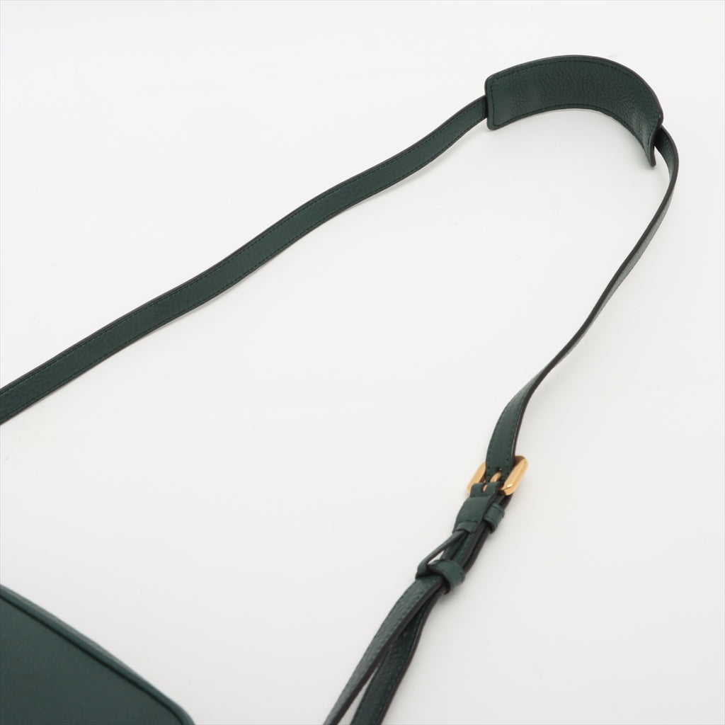 Kamera Schultertasche Daino Leder Grün 
