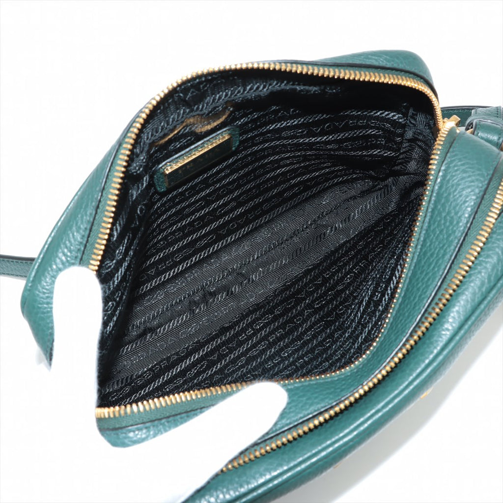 Kamera Schultertasche Daino Leder Grün 