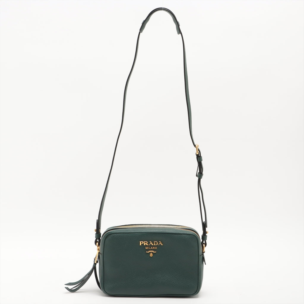 Kamera Schultertasche Daino Leder Grün 
