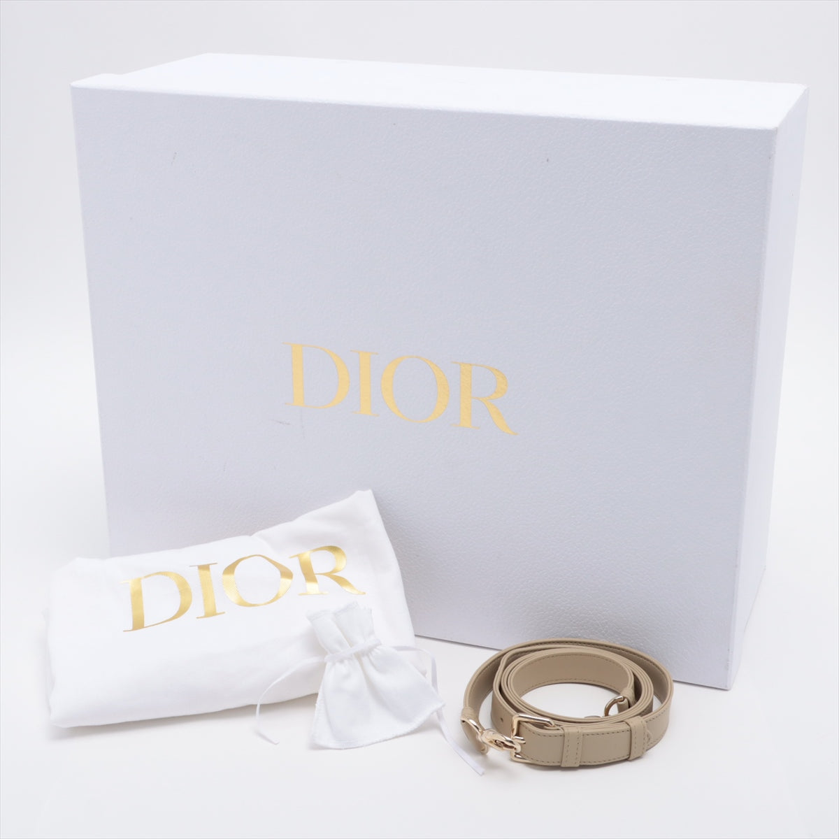 Lady Dior Medium Cannage Leder Beige Tasche