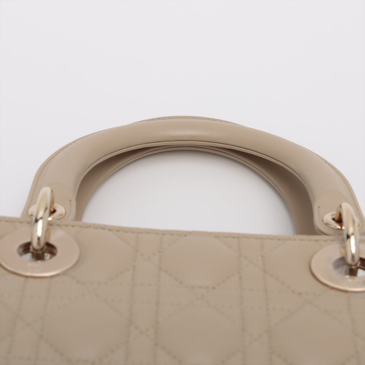 Lady Dior Medium Cannage Leder Beige Tasche