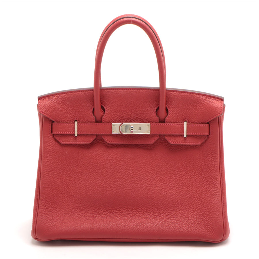 Birkin 30 Togo Leather Top-handle Bag Rouge Garance