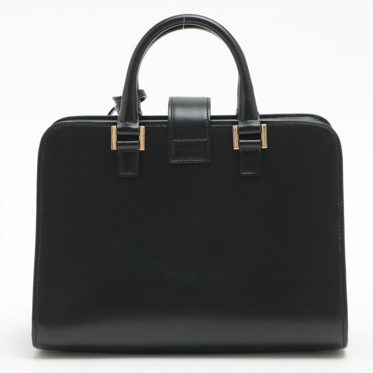 Cabas Baby Leather 2-Ways Top-handle Handbag Black
