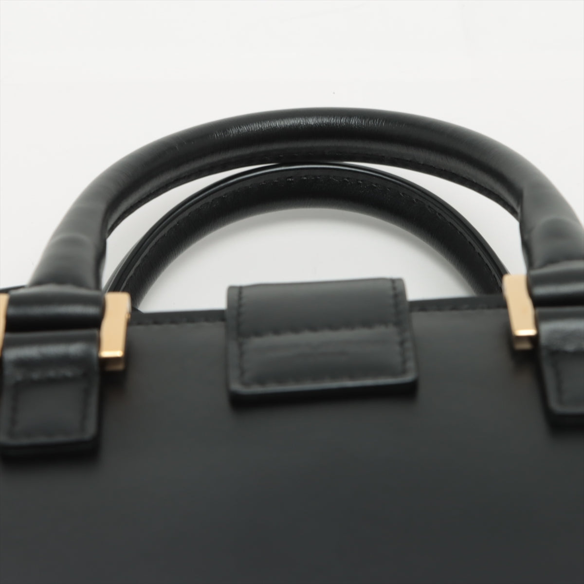 Cabas Baby Leather 2-Ways Top-handle Handbag Black