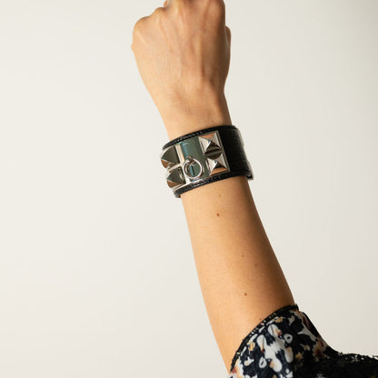 Collier de Chien Small Exotic Leather Bracelet S Black