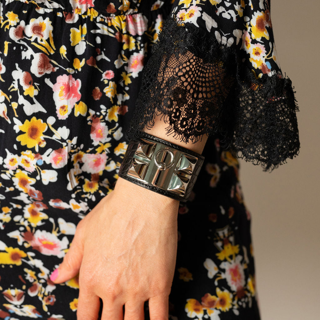 Collier de Chien Small Exotic Leather Bracelet S Black