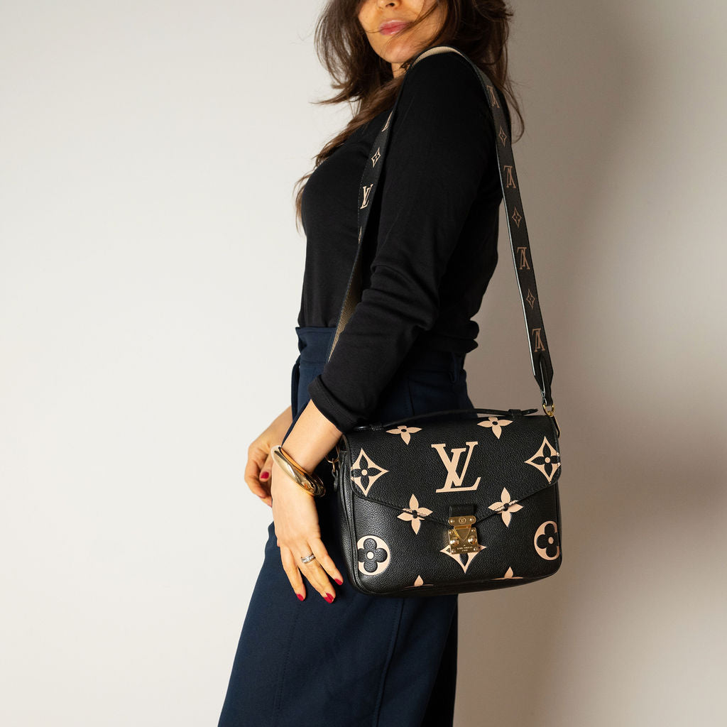 Metis Leather Giant Empreinte Leather Flap Crossbody Bicolor