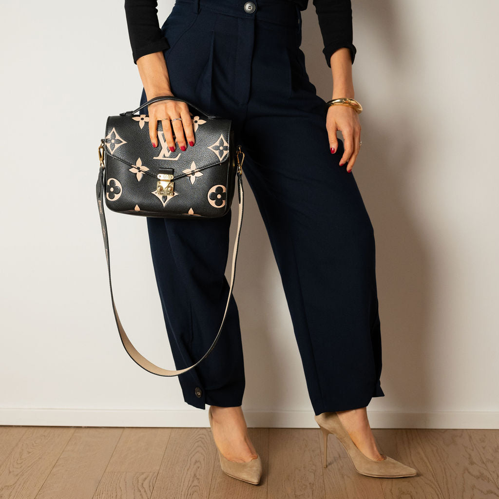 Metis Leather Giant Empreinte Leather Flap Crossbody Bicolor