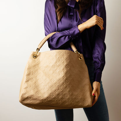 Empreinte Artsy MM Monogram couro Bolsa Bege