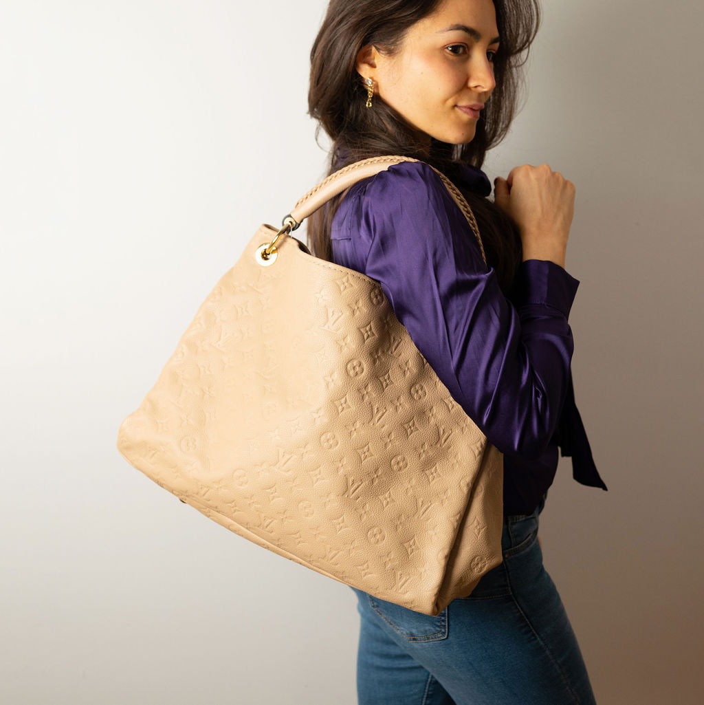 Empreinte Artsy MM Monogram couro Bolsa Bege