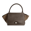 Trapeze Large Leather Top-handle Handbag Beige
