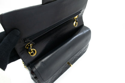 Classic Double Flap Small Lambskin Leather Matelassè Shoulder Bag Black