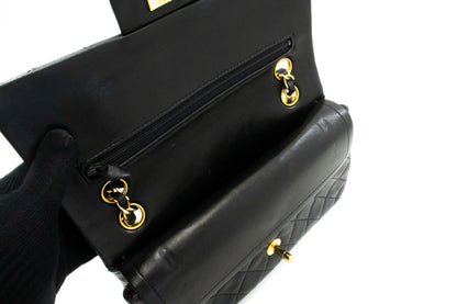 Classic Double Flap Small Lambskin Leather Matelassè Shoulder Bag Black