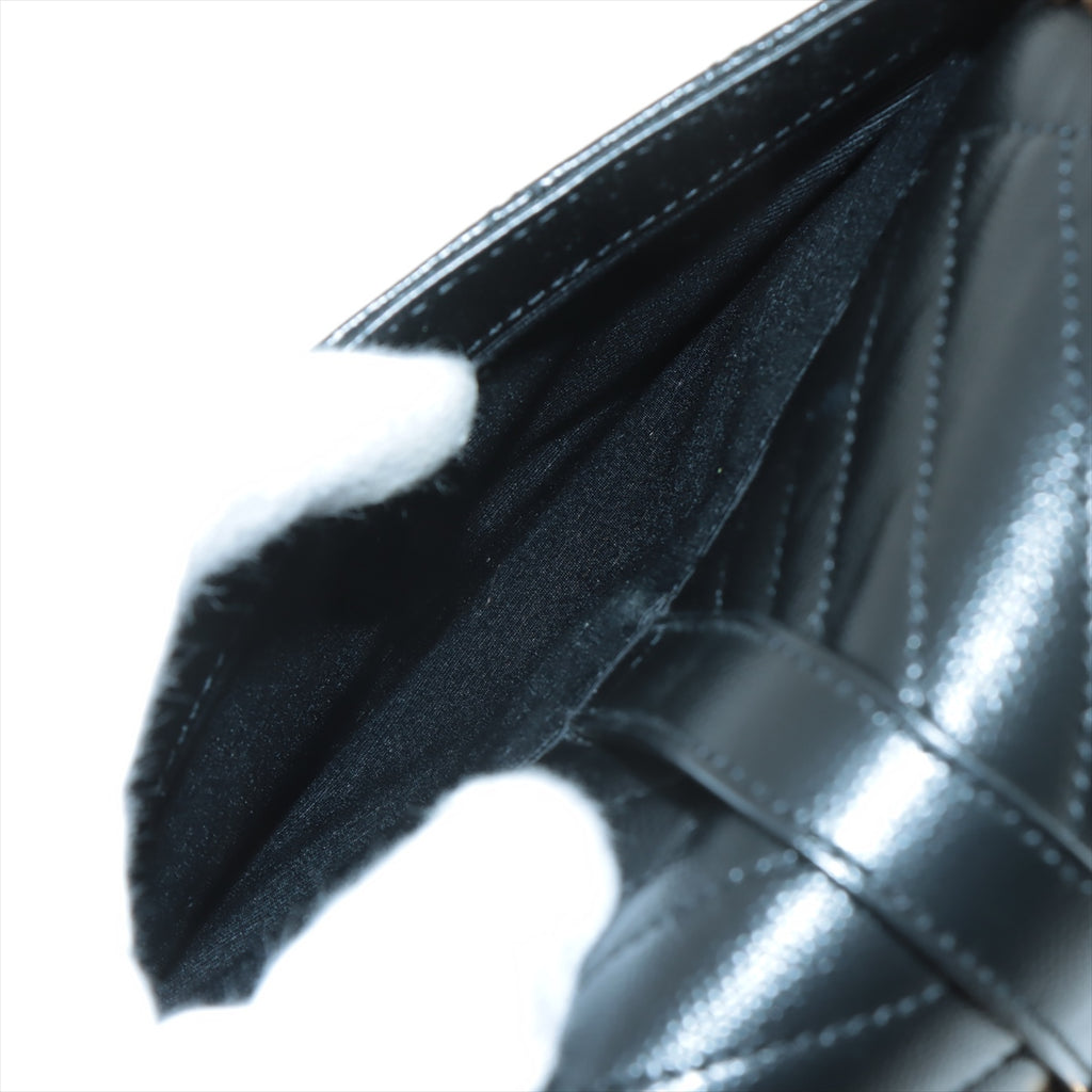 Envelope Medium Quilted Embossed Leather Shoulde Bag Black