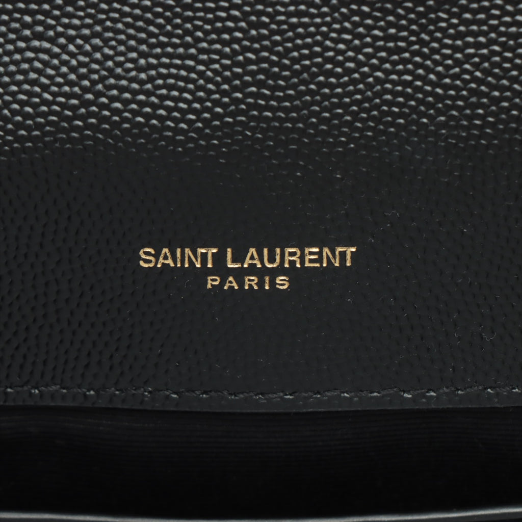 Envelope Medium Quilted Embossed Leather Shoulde Bag Black