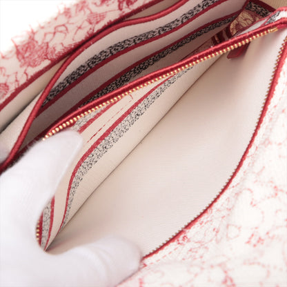 Lady D-Lite Medium Canvas Embroidery Tote Borsa in tessuto bianco ricamata 