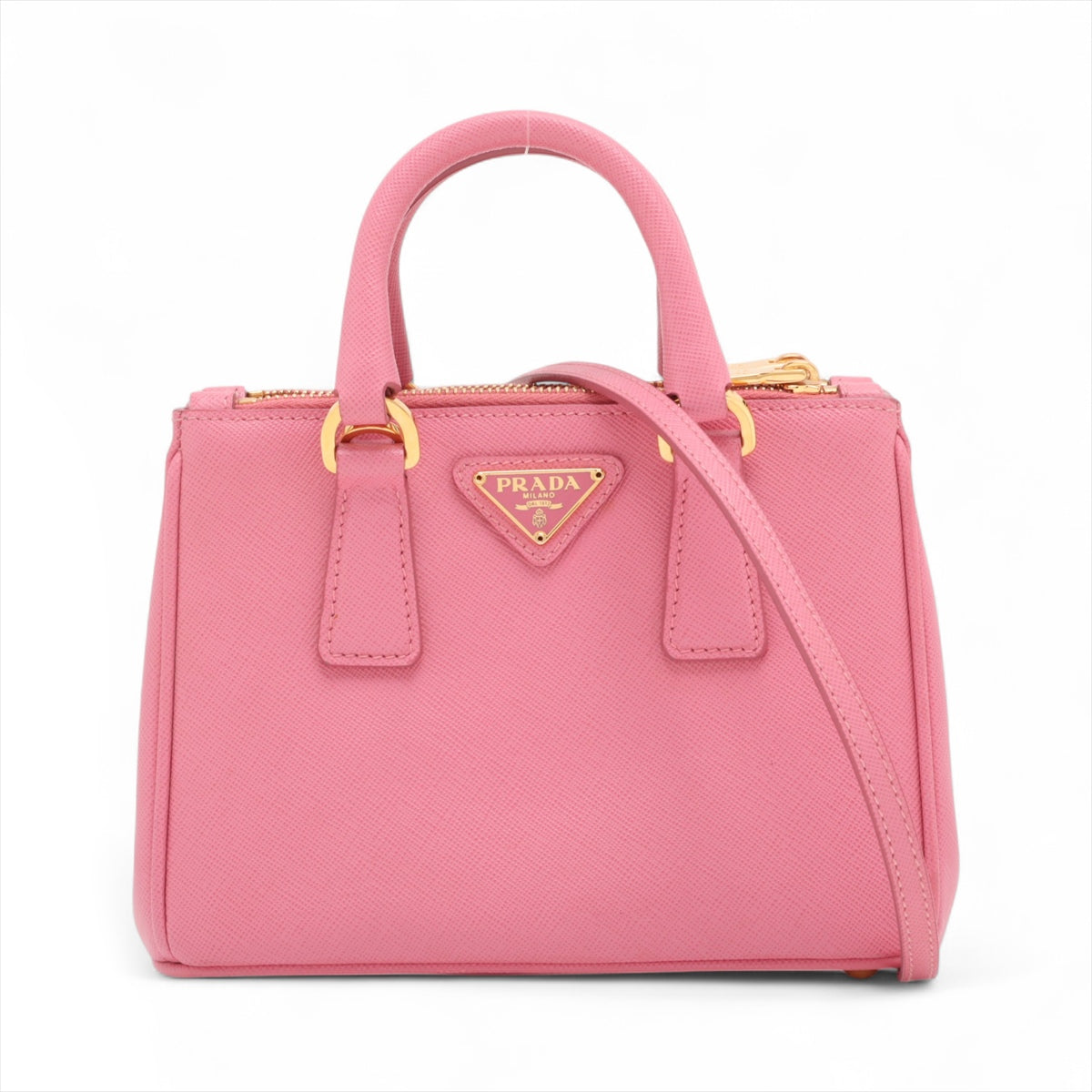 Galleria Mini Saffiano Leather Handbag Pink