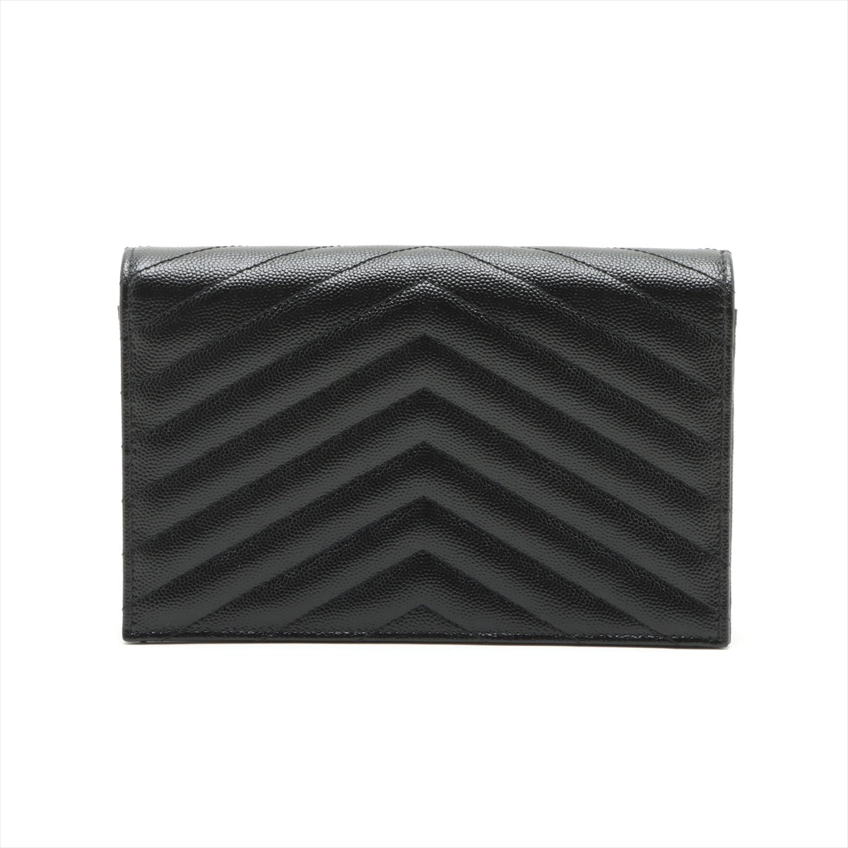 Carteira em couro de bezerro texturizado Cassandre Classic com costura Chevron acolchoada couro com alça transversal Shoulder bolsa Preta 