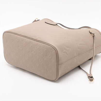 Neverfull Leather Empreinte Shopper Shoulder Bag Turtledove