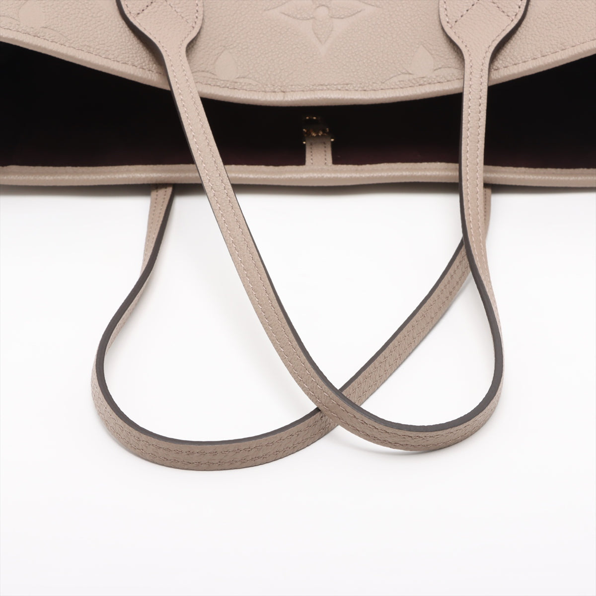 Neverfull Leather Empreinte Shopper Shoulder Bag Turtledove