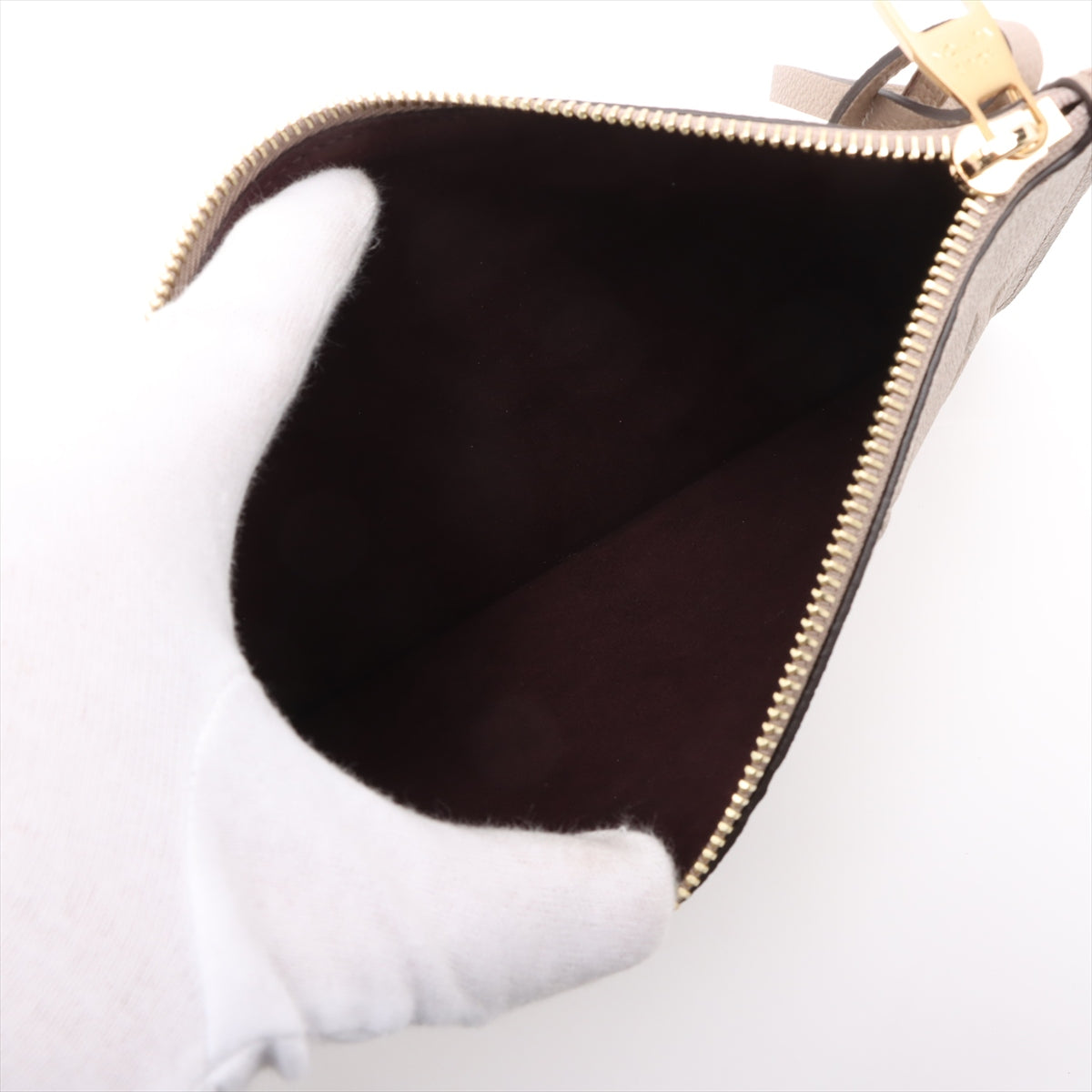 Neverfull Leather Empreinte Shopper Shoulder Bag Turtledove