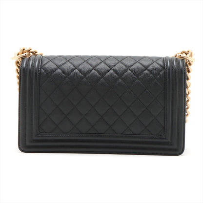 Boy Mittel Caviar Leder Quilted Schultertasche Schwarz 
