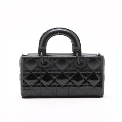 Lady D-Joy Small Calfskin & Patent Cannage Top-maniglia Borsa Black 