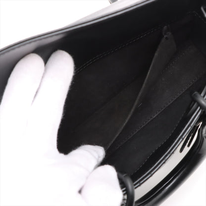 Lady D-Joy Small Calfskin & Patent Cannage Top-maniglia Borsa Black 