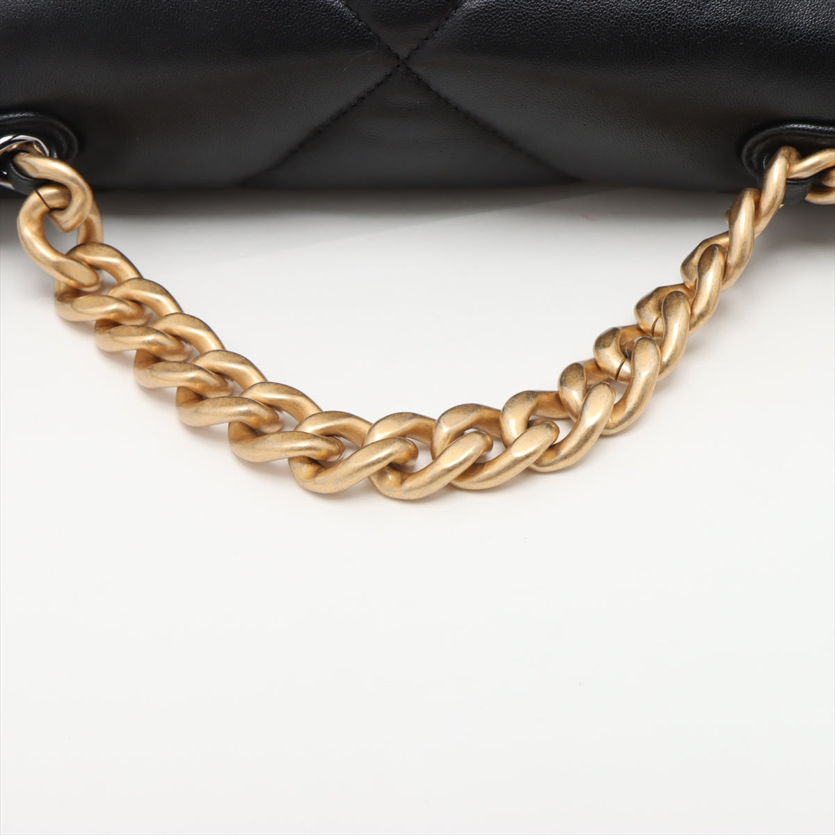 CHANEL 19 Medium Lambskin Leather Matelassè Flap Handbag Black