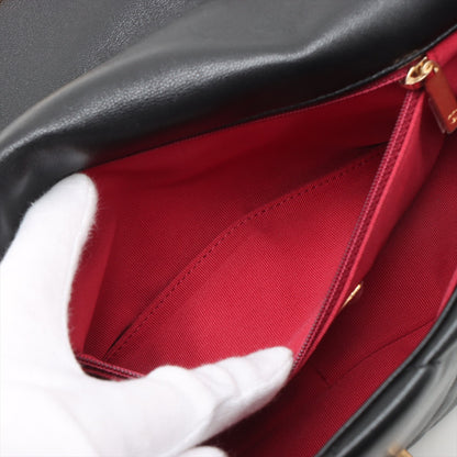 CHANEL 19 Medium Lambskin Leather Matelassè Flap Handbag Black