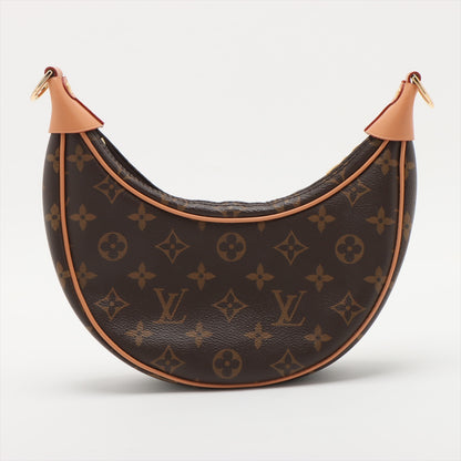 Loop Canvas Hobo Shoulder Bag Brown