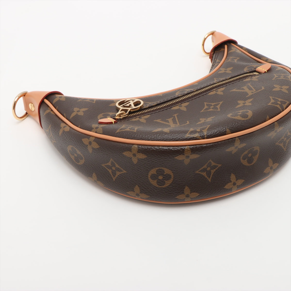 Loop Canvas Hobo Shoulder Bag Brown