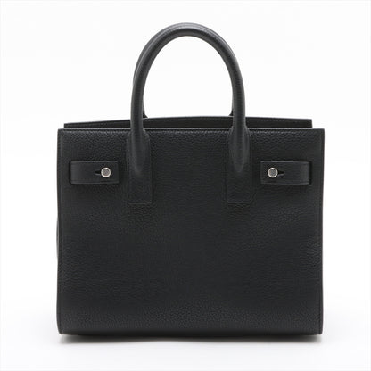 Sac De Jour Nano Grained Leather 2-Ways Tote Bag Black