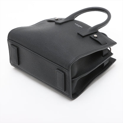 Sac De Jour Nano Grained Leather 2-Ways Tote Bag Black