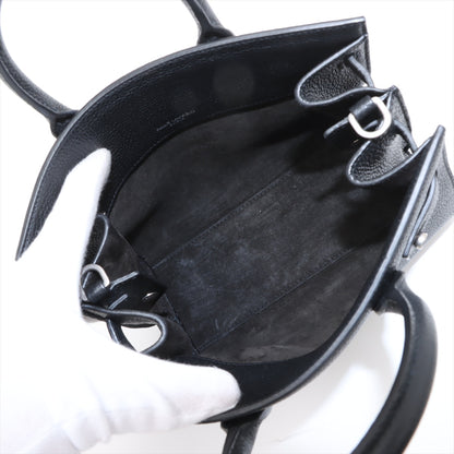 Sac De Jour Nano Grained Leather 2-Ways Tote Bag Black