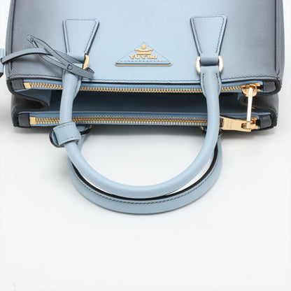 Galleria Small Saffiano Lux Leather Handbag Blue