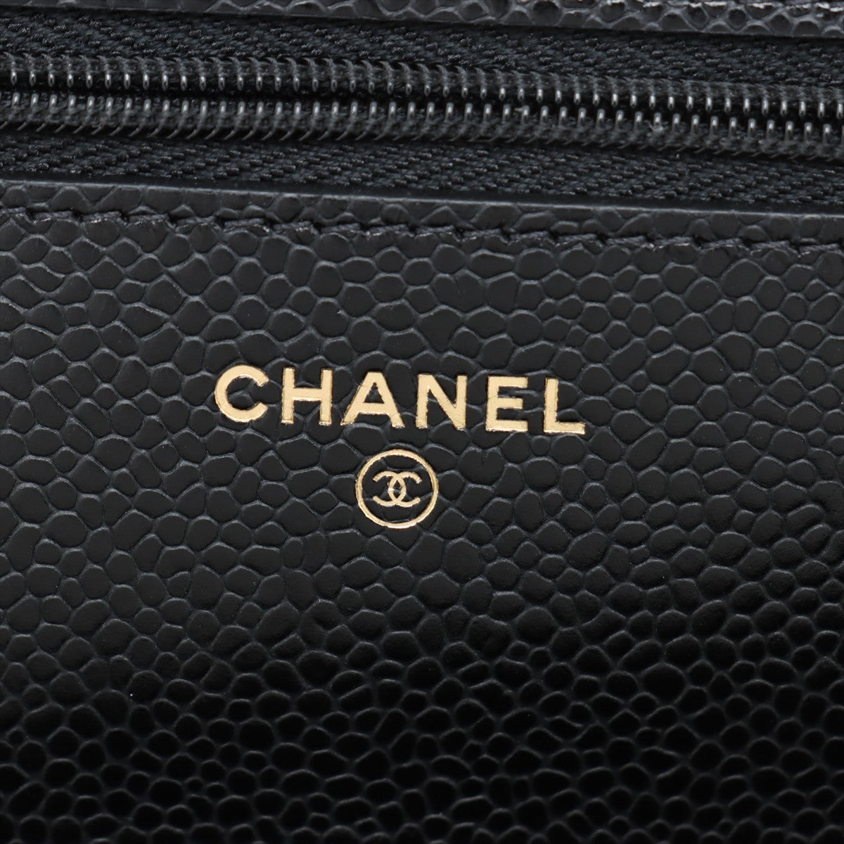 WOC Caviar Leather Quilted Flap Crossbody Black