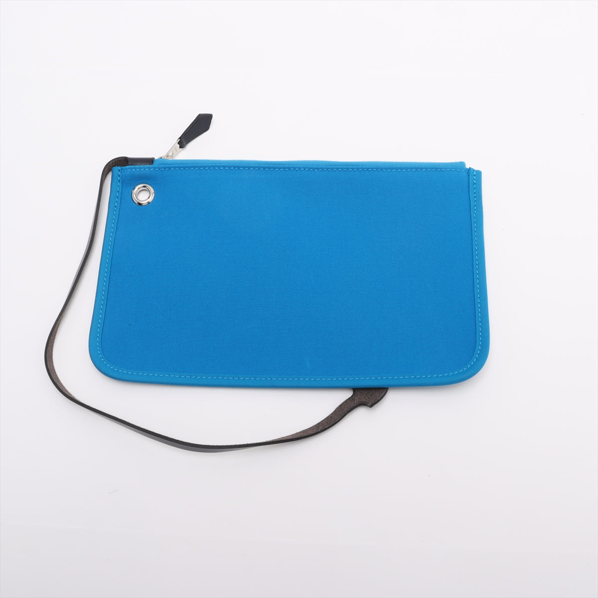 Herbag PM Toile Officier × Vache Hunter Leather & Canvas Zip Top-handle Handbag Blue