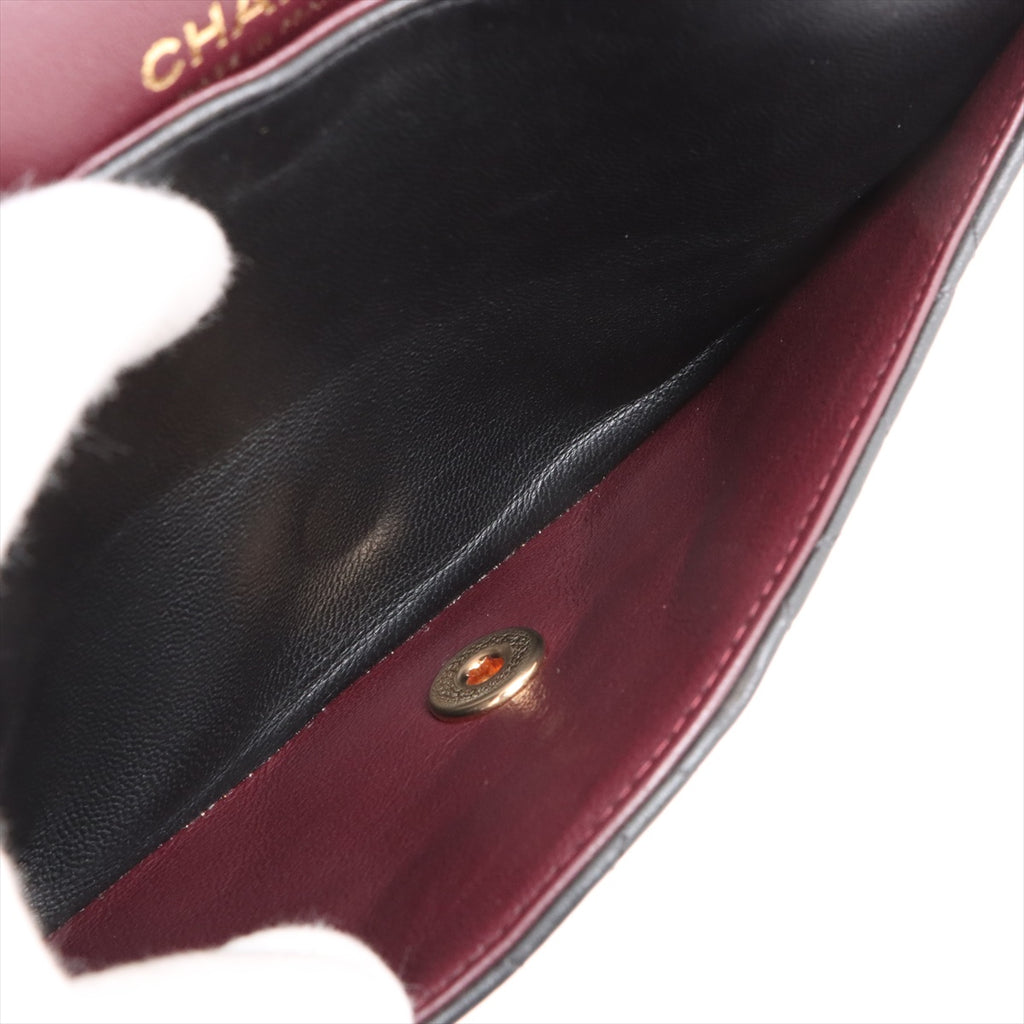 Classic Double Flap Medium Leather Matelassè Shoulder Bag Black