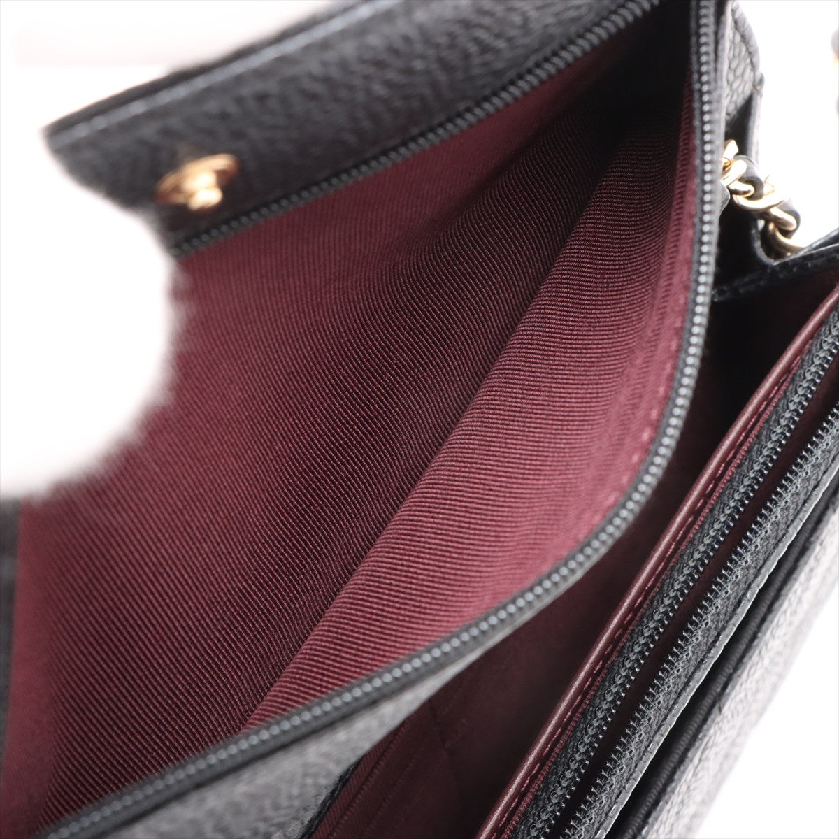 WOC Caviar Leather Quilted Flap Crossbody Black