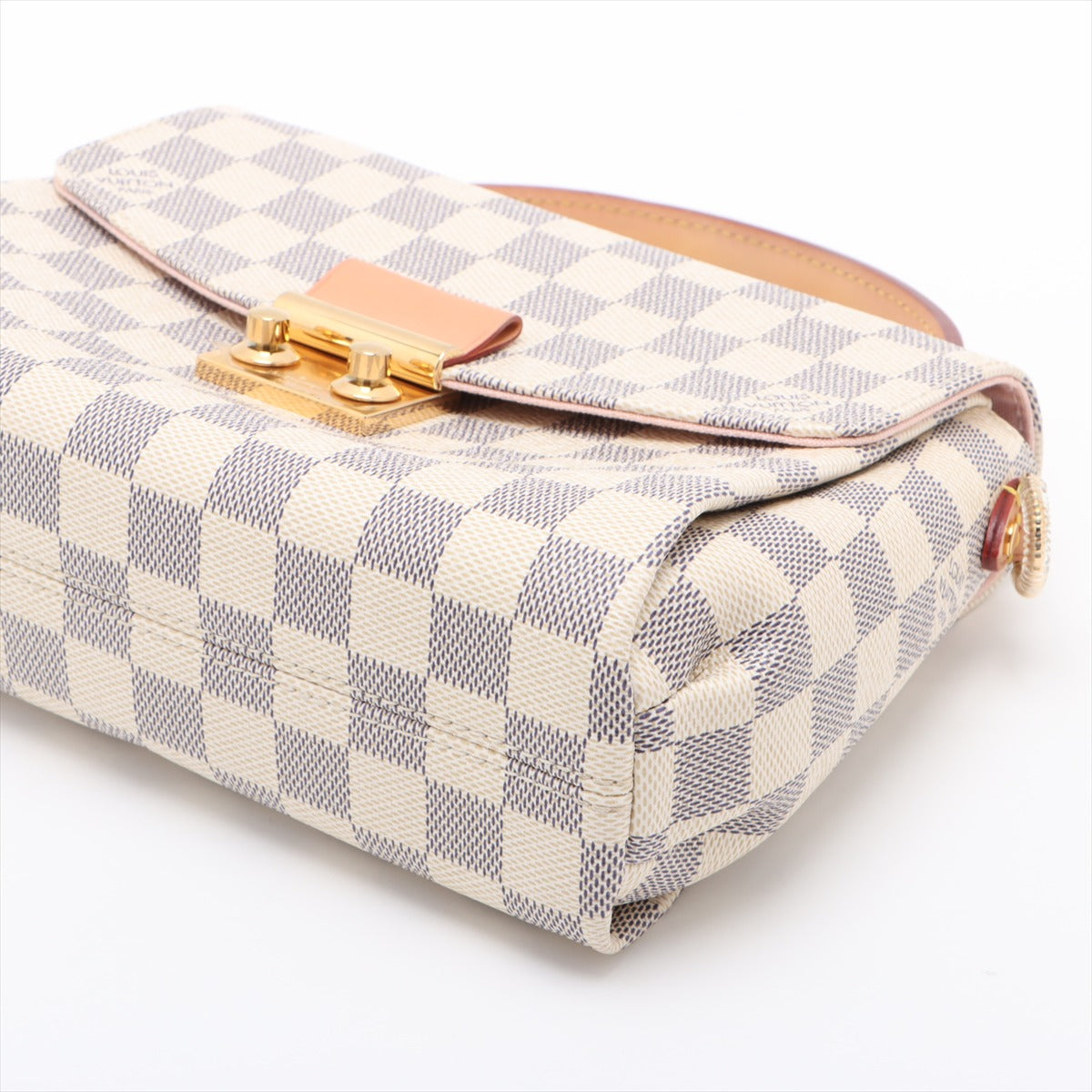 Croisette Canvas Top-handle Crossbody Damier Azur