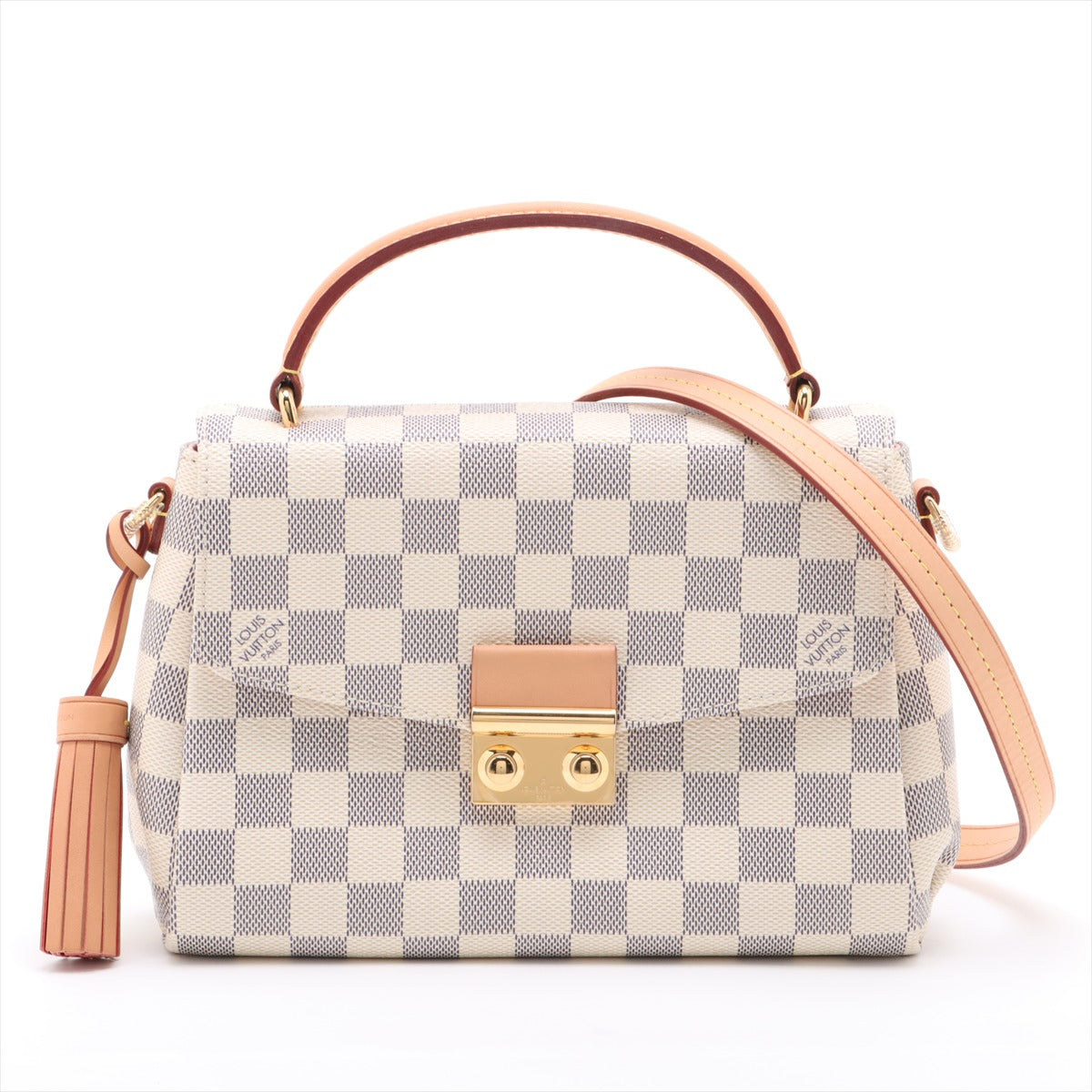 Croisette Canvas Top-handle Crossbody Damier Azur