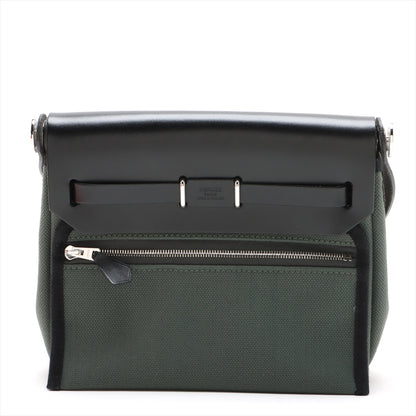 Herbag Mini Vache Hunter couro Crossbody Green 