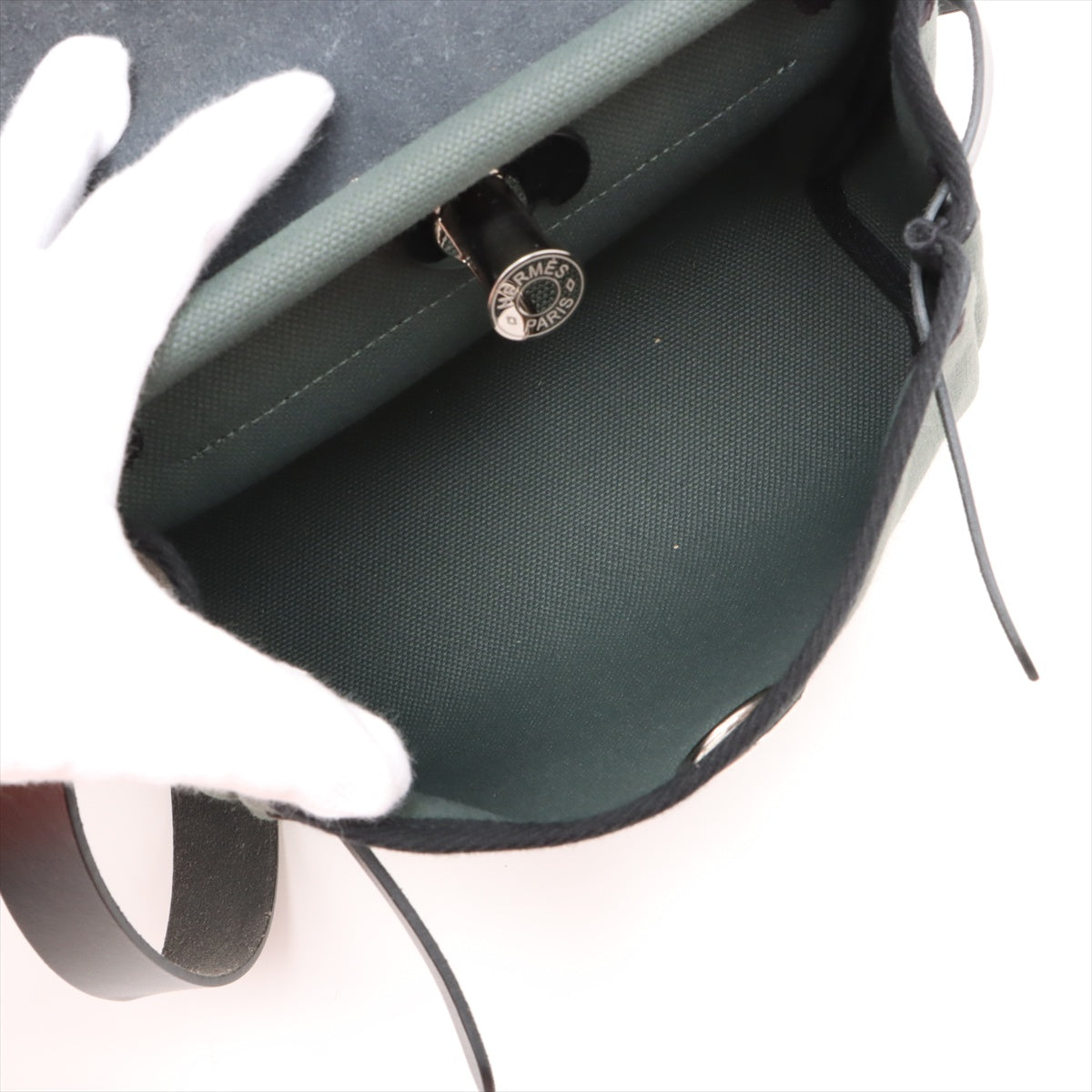 Herbag Mini Vache Hunter couro Crossbody Green 