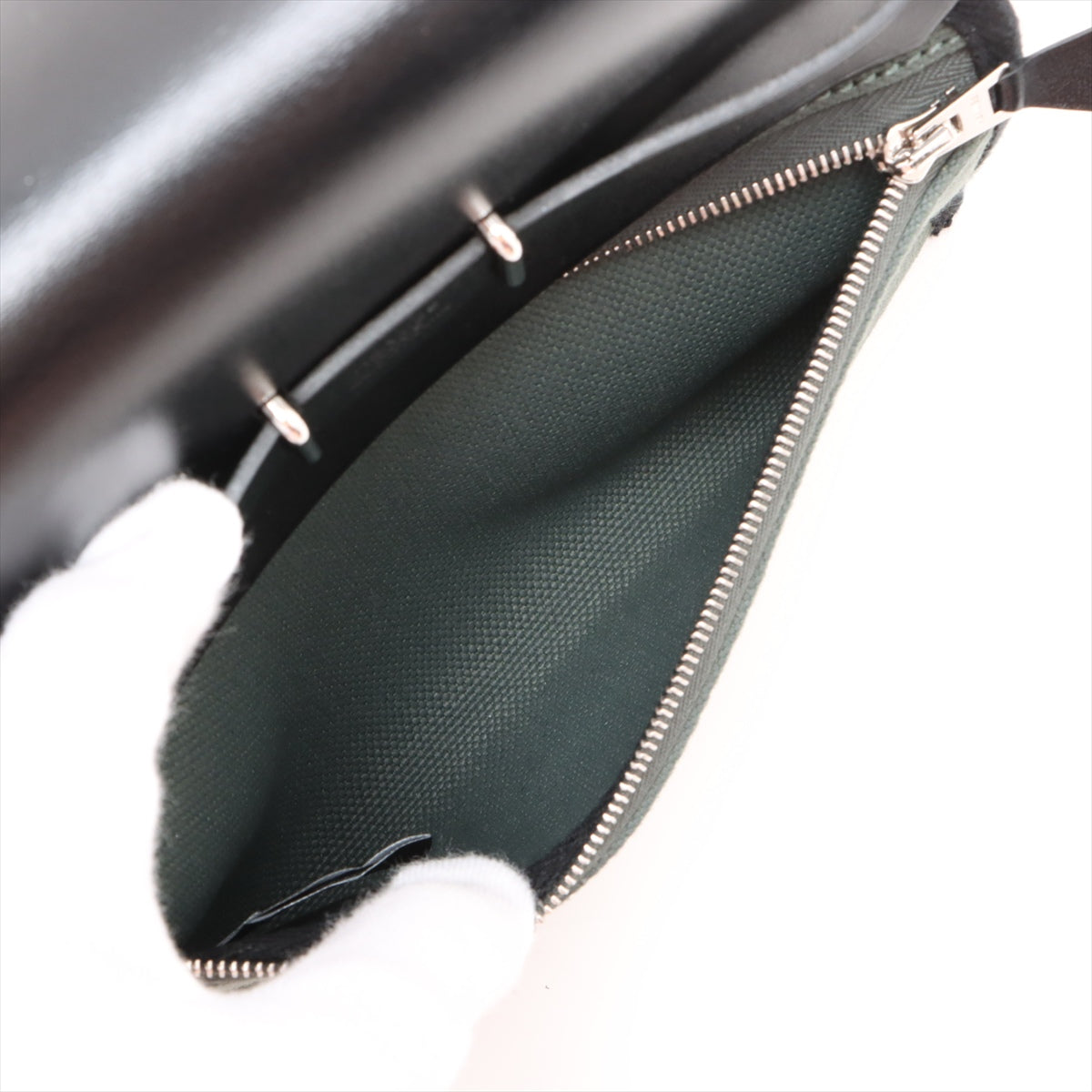 Herbag Mini Vache Hunter couro Crossbody Green 