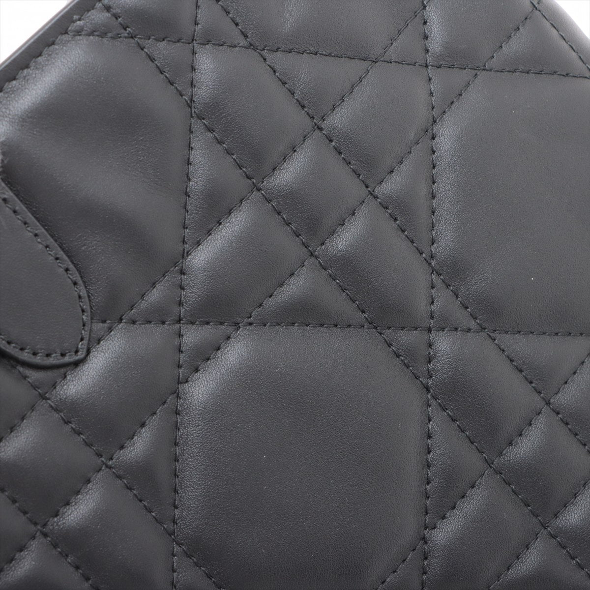 Toujours Large Calfskin Leather Lucky Star Macrocannage 2-Way Handtasche Schwarz 