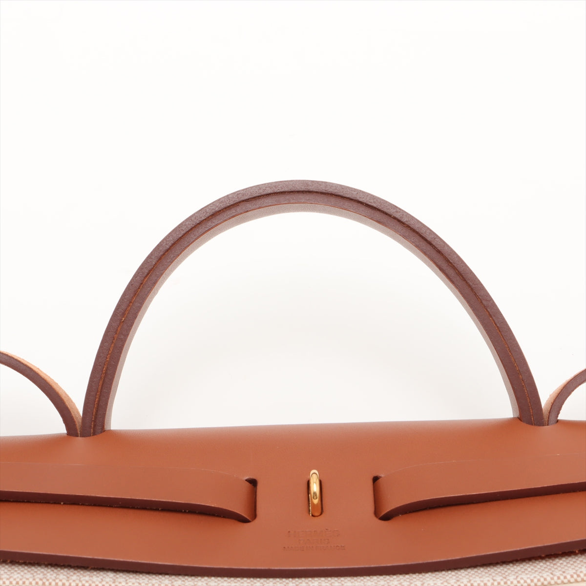 Herbag PM Twill Ash & Vache Hunter Leather & Canvas Zip Top-handle Handtasche Beige 